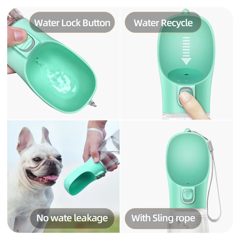 Hunde Trinkflasche Wasserflasche 680ml Unterwegs Futterbehälter Reise Wassernapf