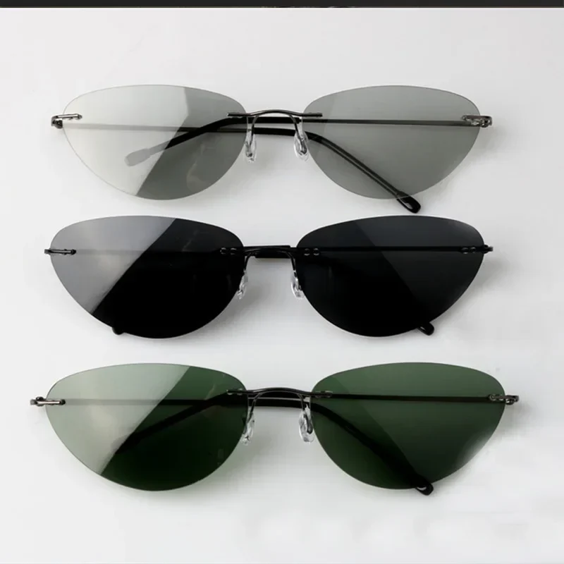 Matrix Sonnenbrille Damen Herren Brille Randlose Gläser Pilotenbrille UV400