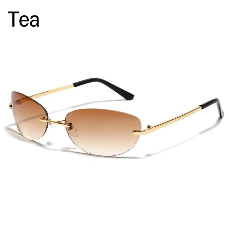 Designer Sonnenbrille Damen Herren Brille Randlose Gläser Pilotenbrille UV400