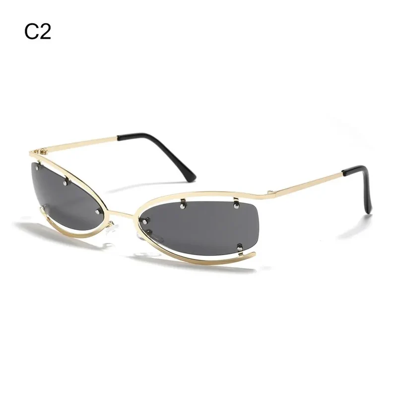 Designer Sonnenbrille Damen Herren Brille Randlose Gläser Pilotenbrille UV400