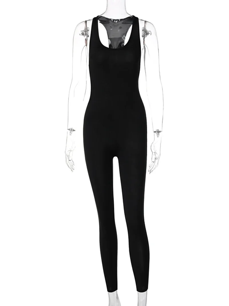 Damen Overall Sport Yoga Hose Sexy Rückenfrei Fitness Anzug Einteiler Sportswear