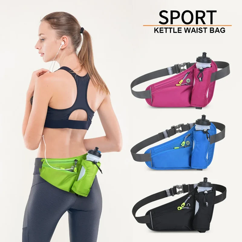 Laufen Gürtel mit Wasserflasche Bauchtasche Reißverschlusstaschen Tasche Joggen