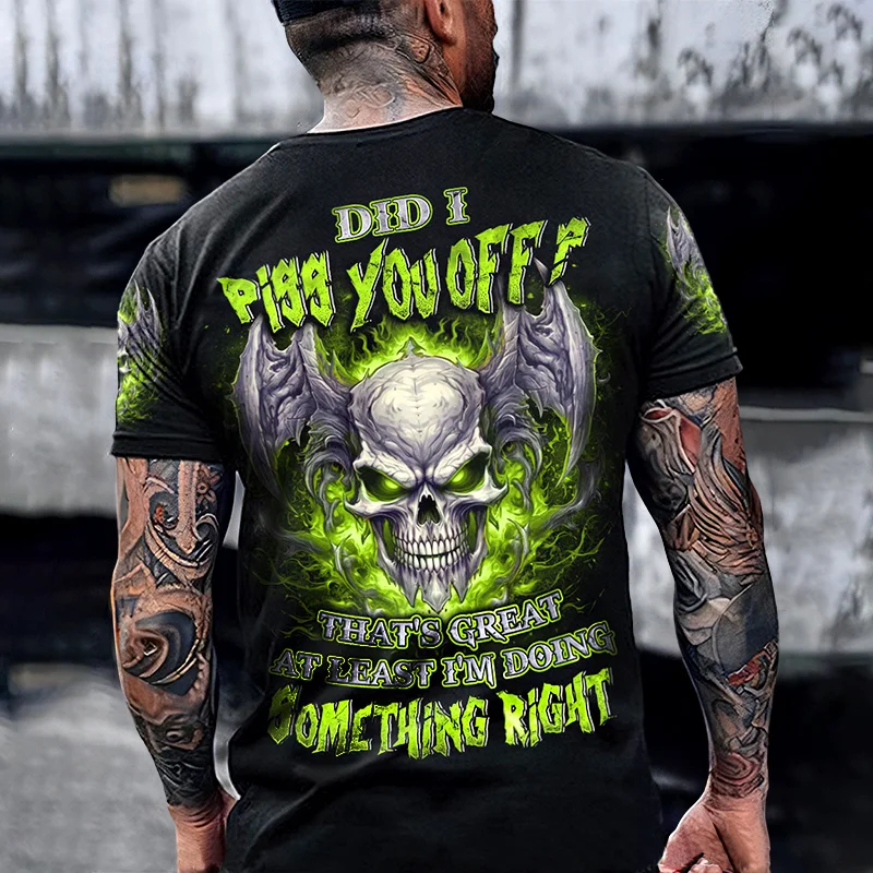 Fashion Herren Horror Skull T-Shirt Rundhals Unisex Sommer Streetwear Tank Top