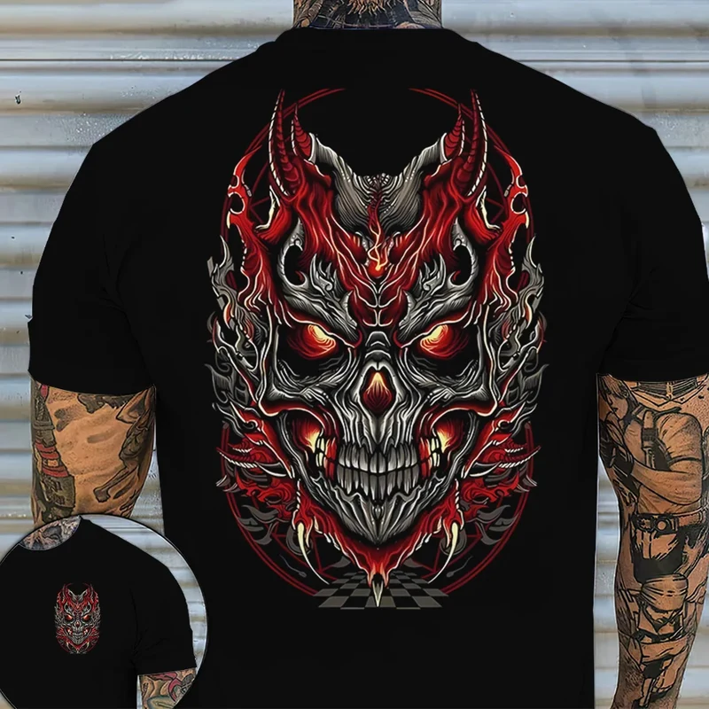 Fashion Herren Horror Skull T-Shirt Rundhals Unisex Sommer Streetwear Tank Top
