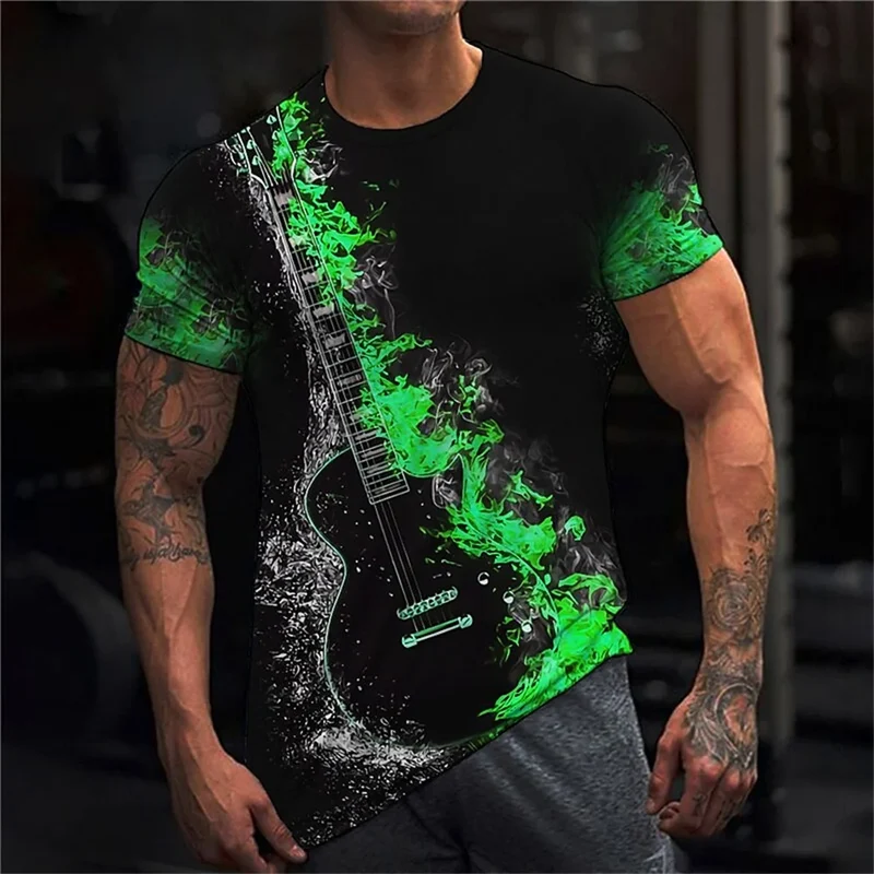 Fashion Herren Rock N Roll 3D T-Shirt Rundhals Unisex Sommer Streetwear Tank Top