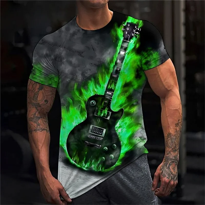 Fashion Herren Rock N Roll 3D T-Shirt Rundhals Unisex Sommer Streetwear Tank Top