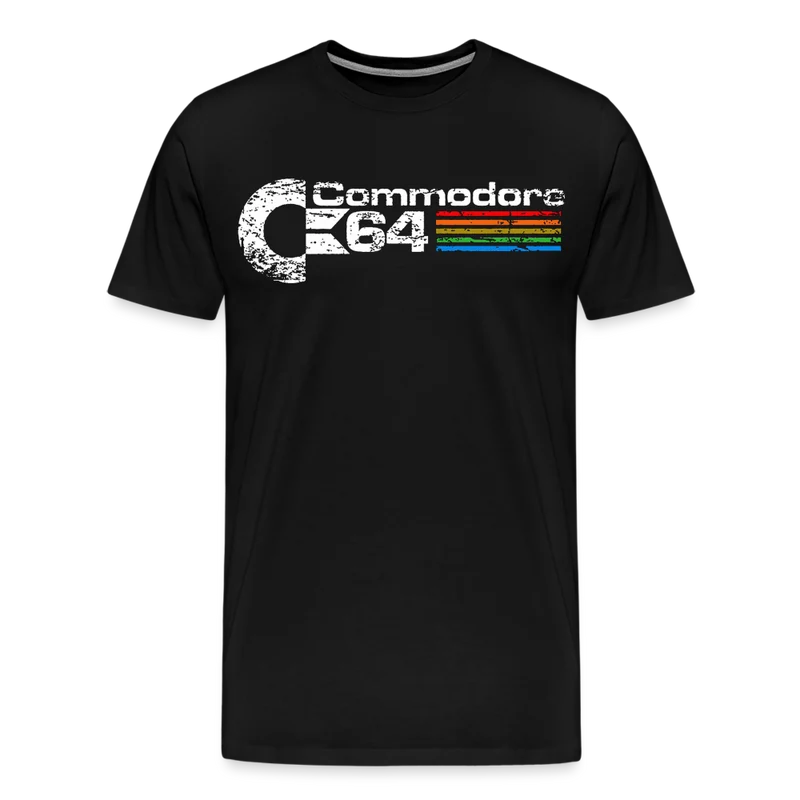 Fashion Herren Gaming Top Commodore T-Shirt Retro Streetwear 100 % Baumwolle