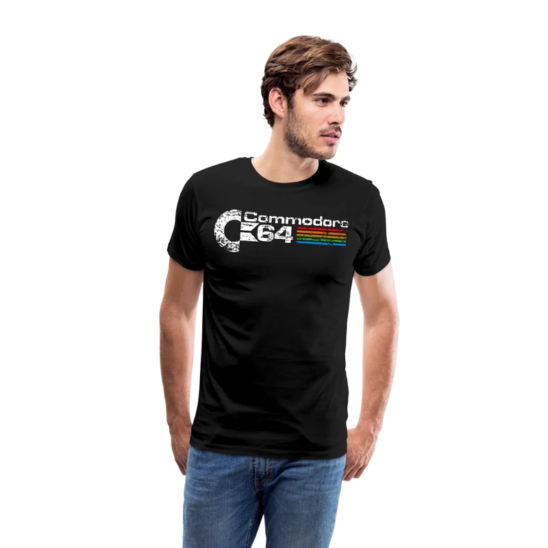 Fashion Herren Gaming Top Commodore T-Shirt Retro Streetwear 100 % Baumwolle
