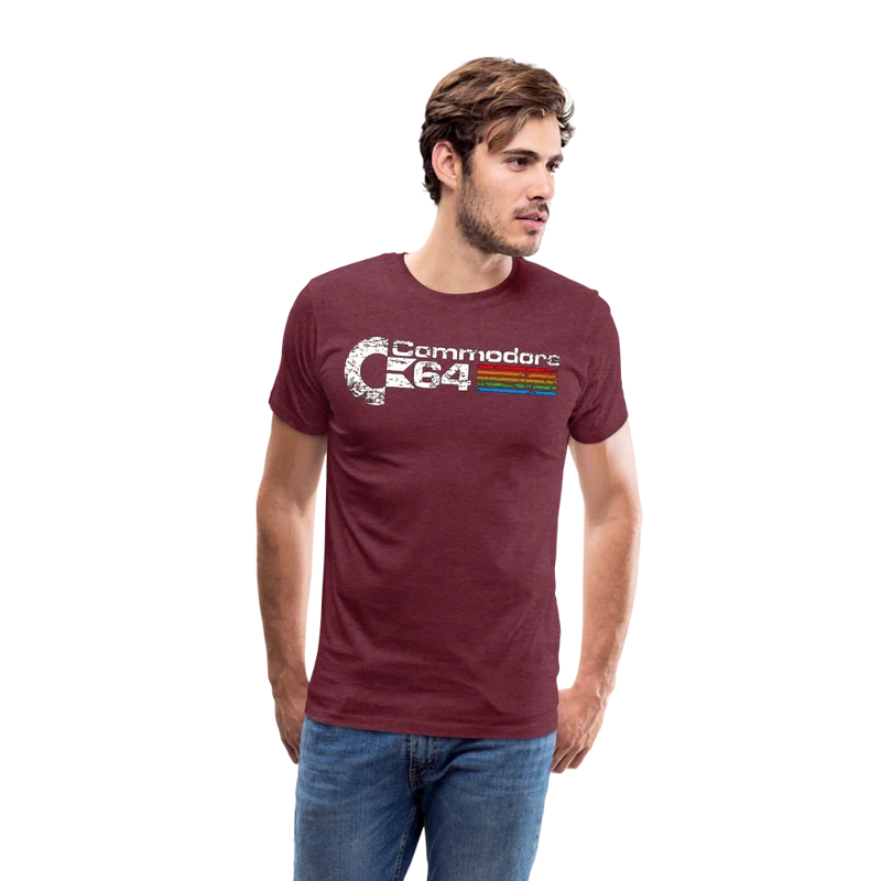 Fashion Herren Gaming Top Commodore T-Shirt Retro Streetwear 100 % Baumwolle