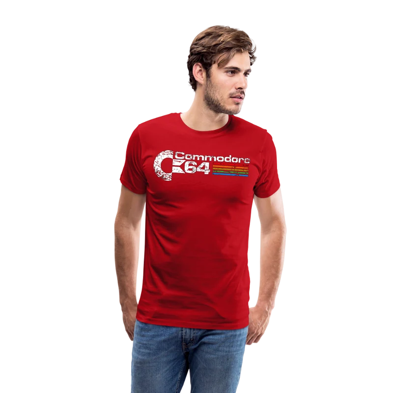 Fashion Herren Gaming Top Commodore T-Shirt Retro Streetwear 100 % Baumwolle