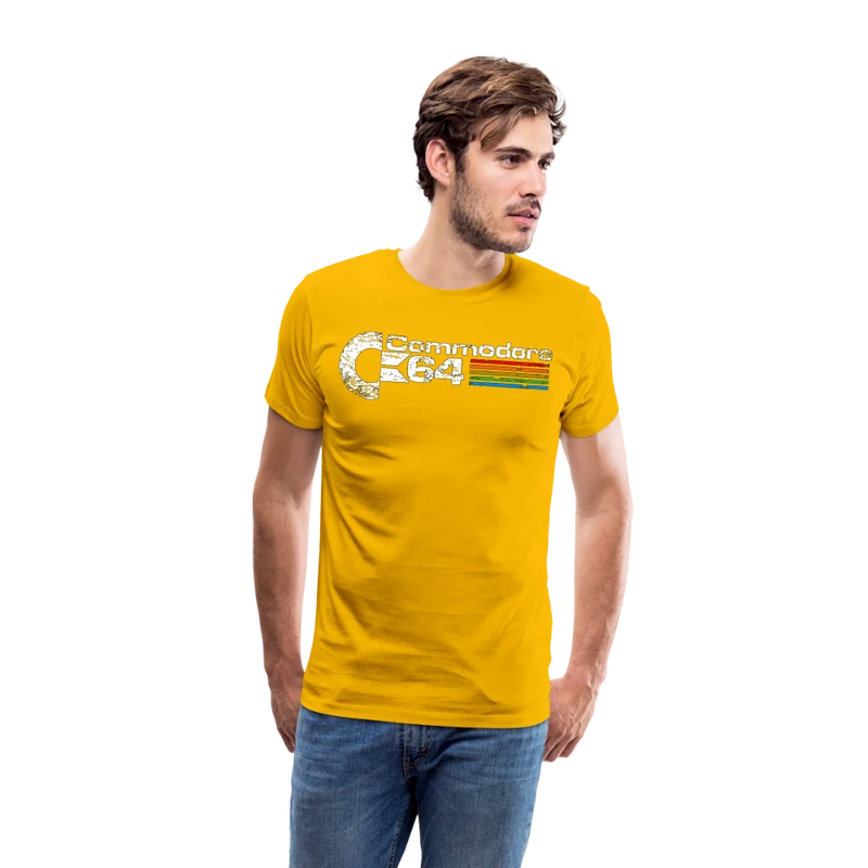 Fashion Herren Gaming Top Commodore T-Shirt Retro Streetwear 100 % Baumwolle