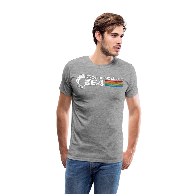 Fashion Herren Gaming Top Commodore T-Shirt Retro Streetwear 100 % Baumwolle