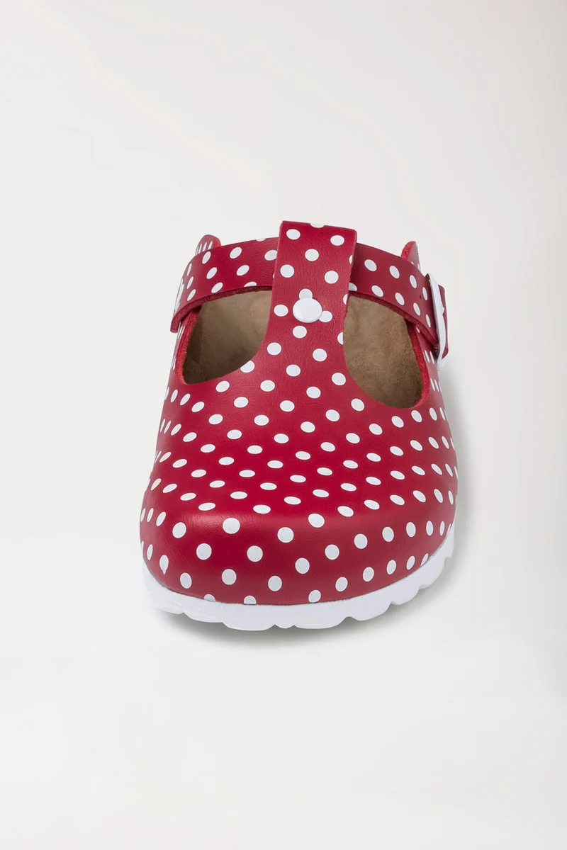 Damen Clog rot/weiß