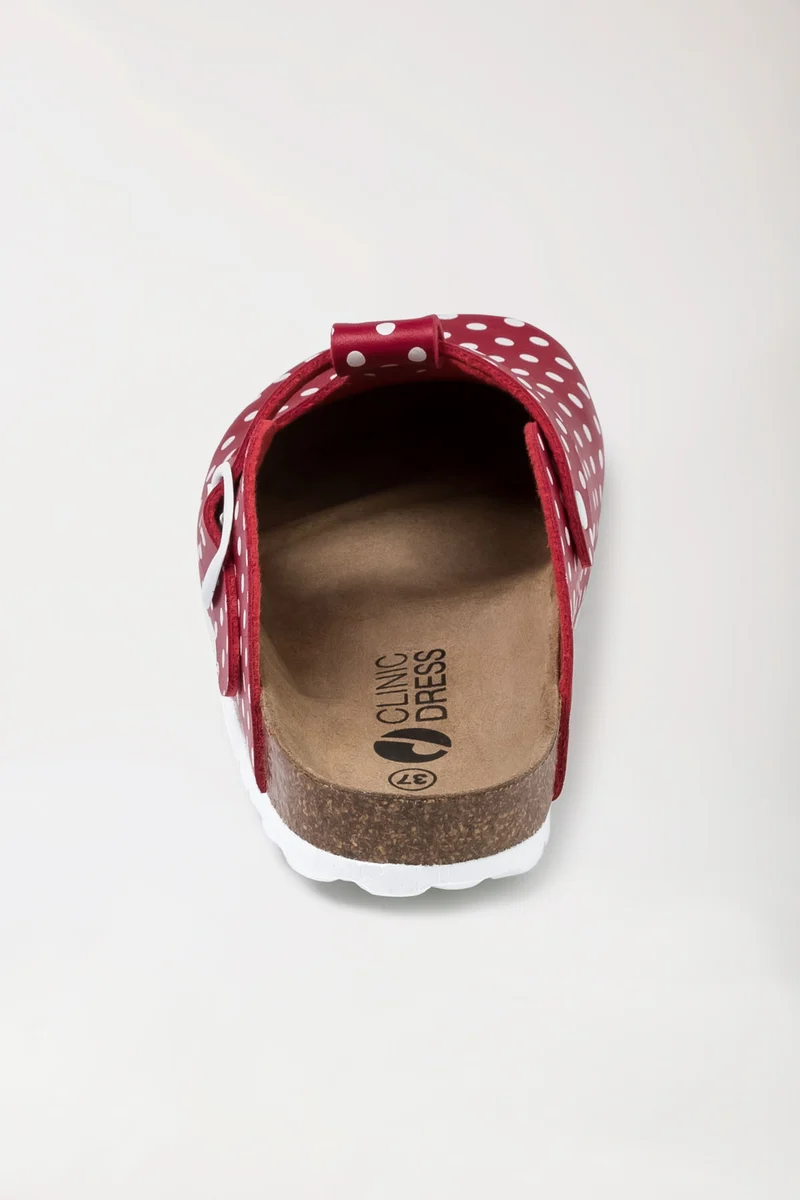 Damen Clog rot/weiß