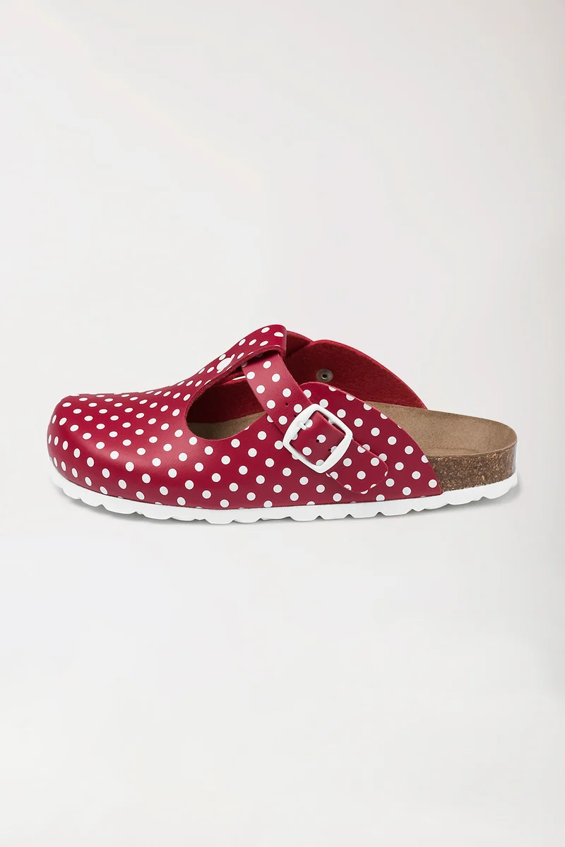 Damen Clog rot/weiß