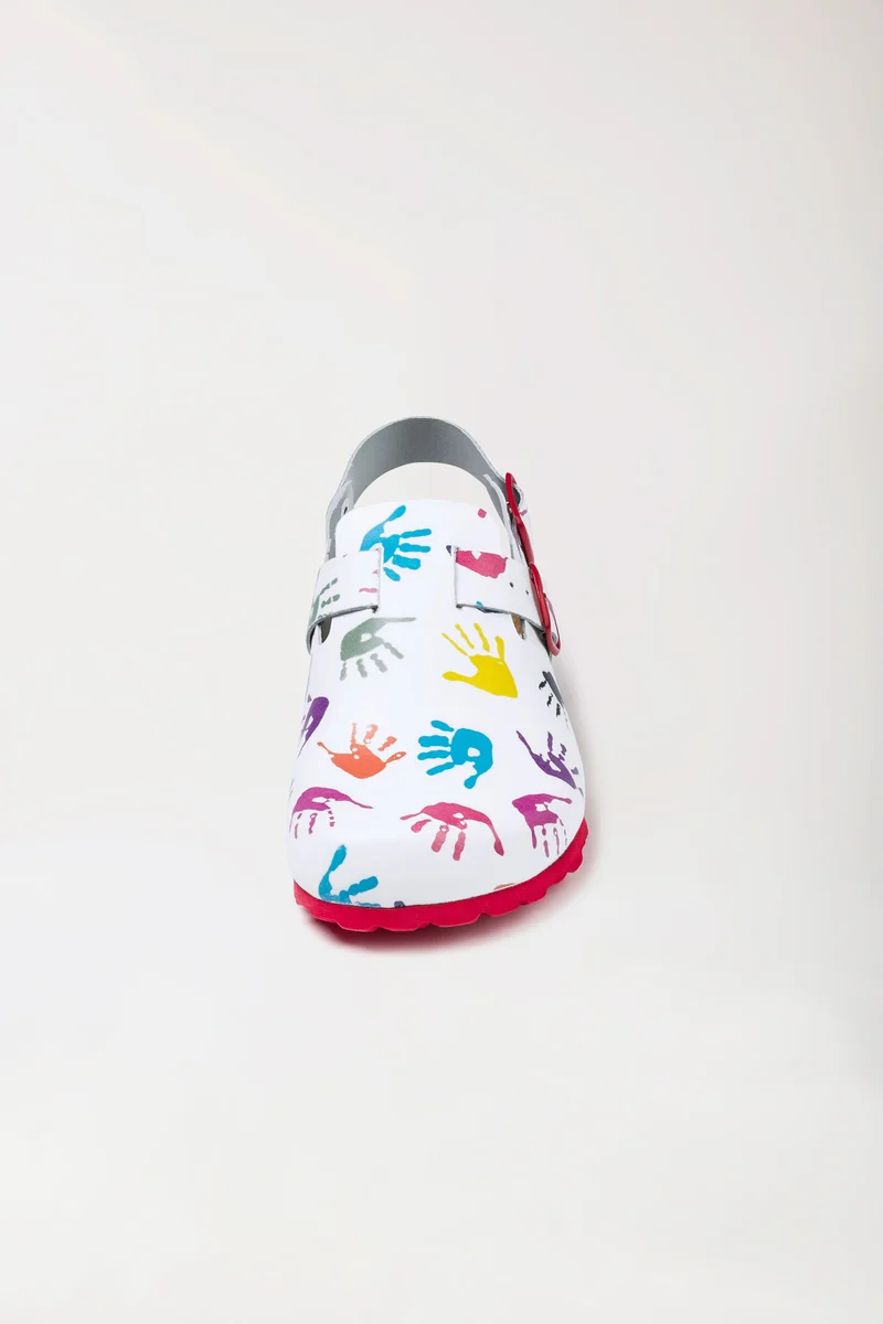 Damen Clog weiß/bunt