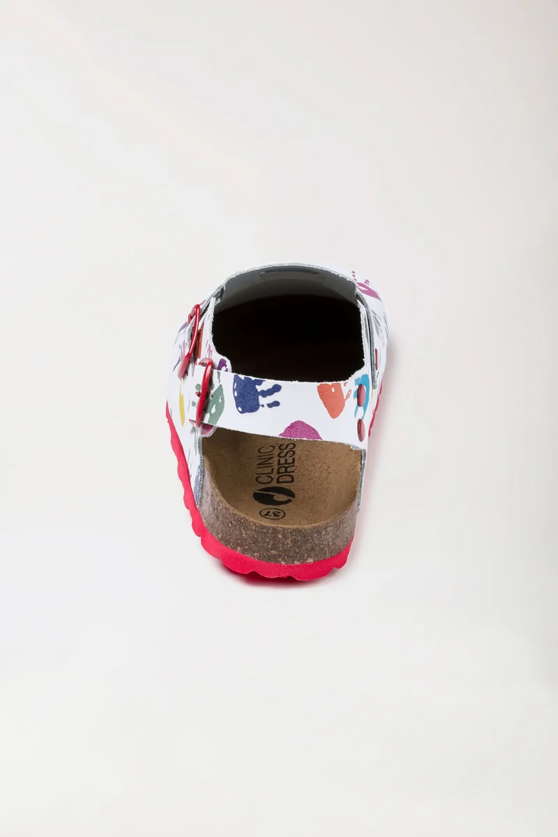 Damen Clog weiß/bunt
