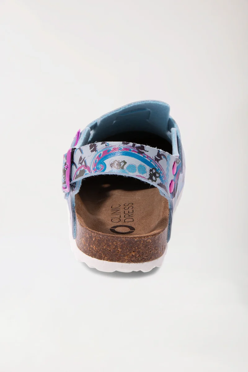 Damen Clog bunt/blau