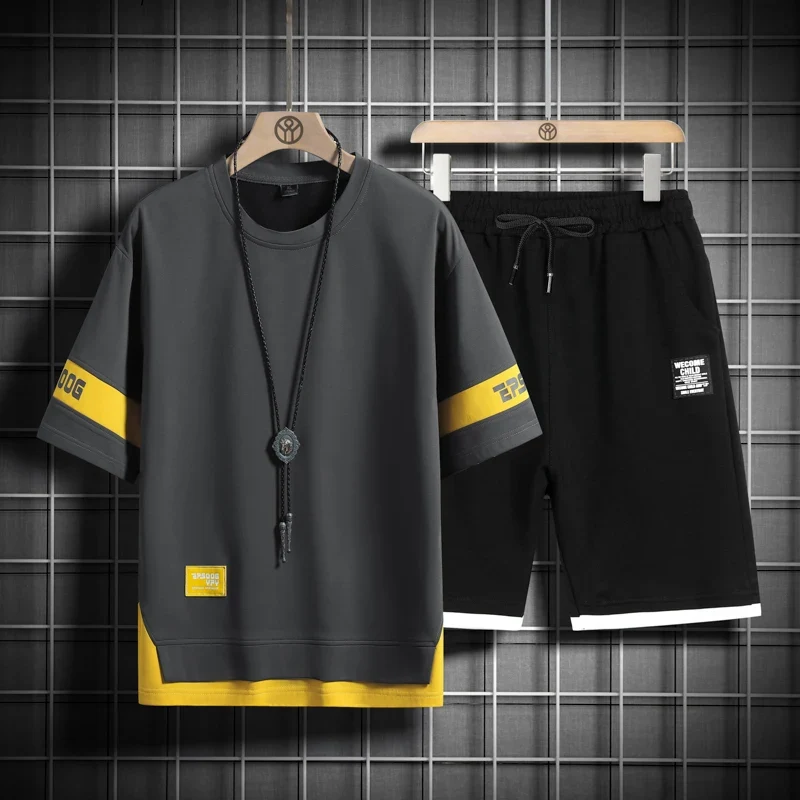2-teiliges Herren-Sportoutfit Top + Short T-Shirt Sportbekleidung Kurzhose