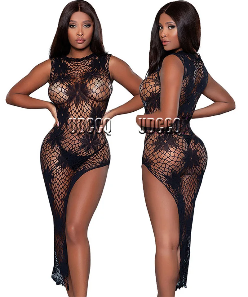Damen Sexy Spitze Dessous Bodysuit Babydoll Reizwäsche Body Unterwäsche Schwarz