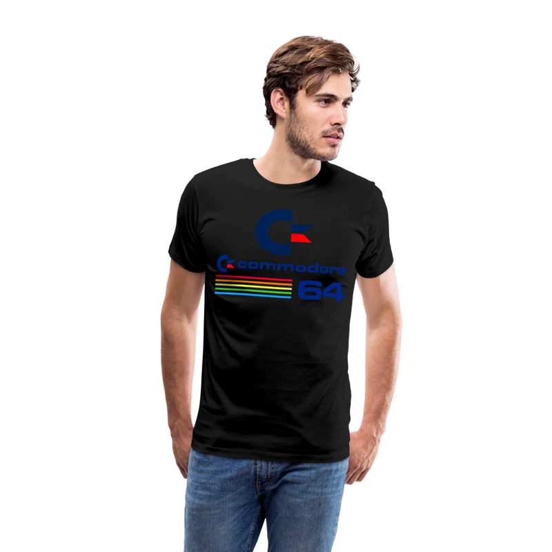 Fashion Herren Gaming Top Commodore T-Shirt Retro Streetwear 100 % Baumwolle