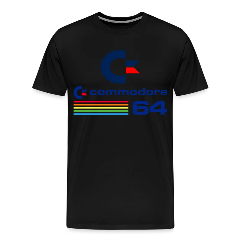 Fashion Herren Gaming Top Commodore T-Shirt Retro Streetwear 100 % Baumwolle