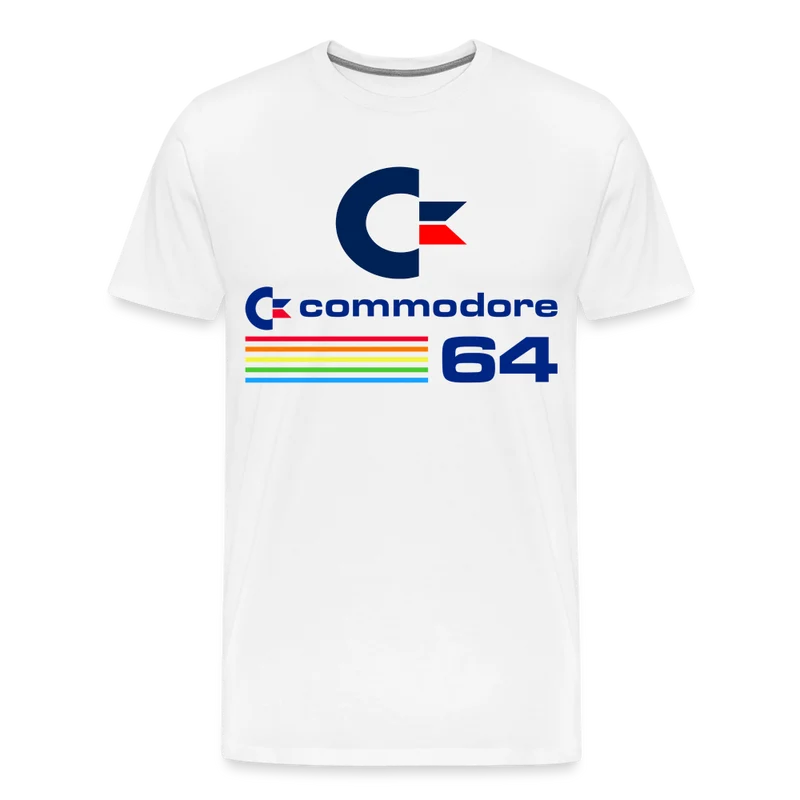 Fashion Herren Gaming Top Commodore T-Shirt Retro Streetwear 100 % Baumwolle