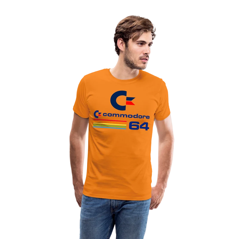 Fashion Herren Gaming Top Commodore T-Shirt Retro Streetwear 100 % Baumwolle