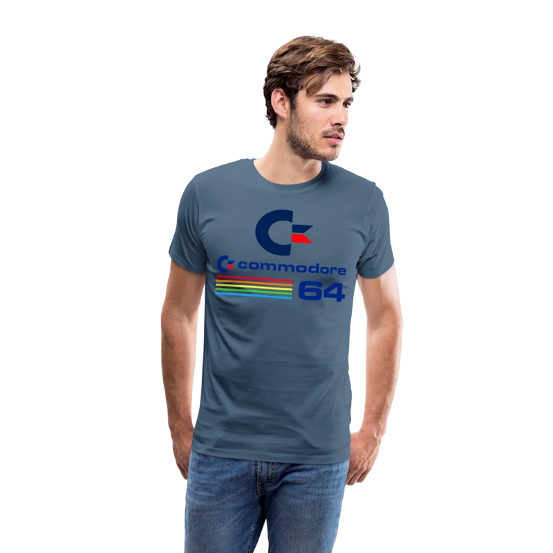 Fashion Herren Gaming Top Commodore T-Shirt Retro Streetwear 100 % Baumwolle