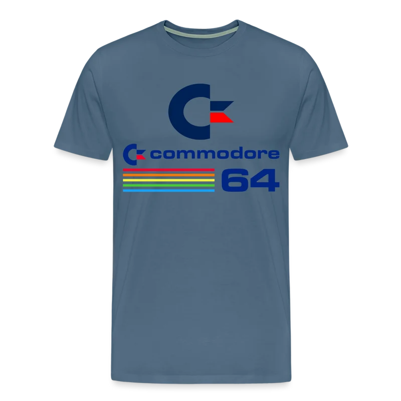Fashion Herren Gaming Top Commodore T-Shirt Retro Streetwear 100 % Baumwolle