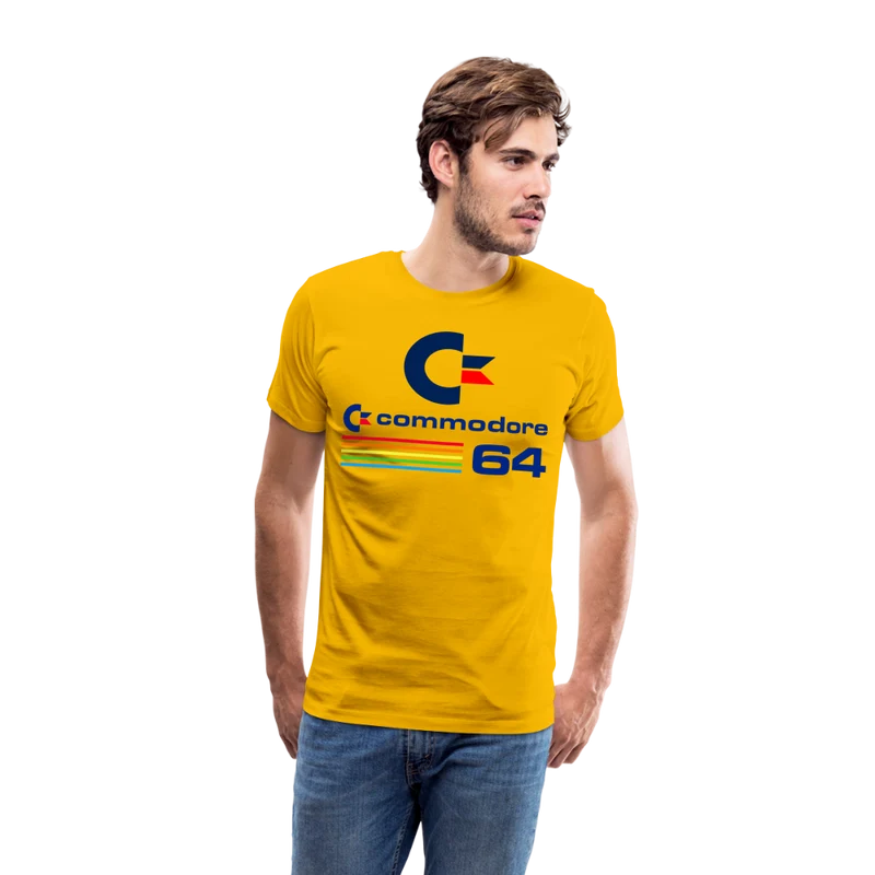 Fashion Herren Gaming Top Commodore T-Shirt Retro Streetwear 100 % Baumwolle