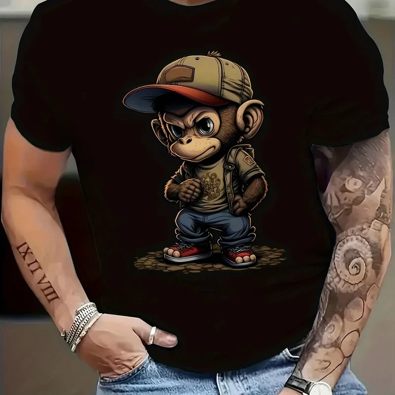 Herren Fashion Monkey T-Shirt Rundhals Unisex Sommer Streetwear Tank Top