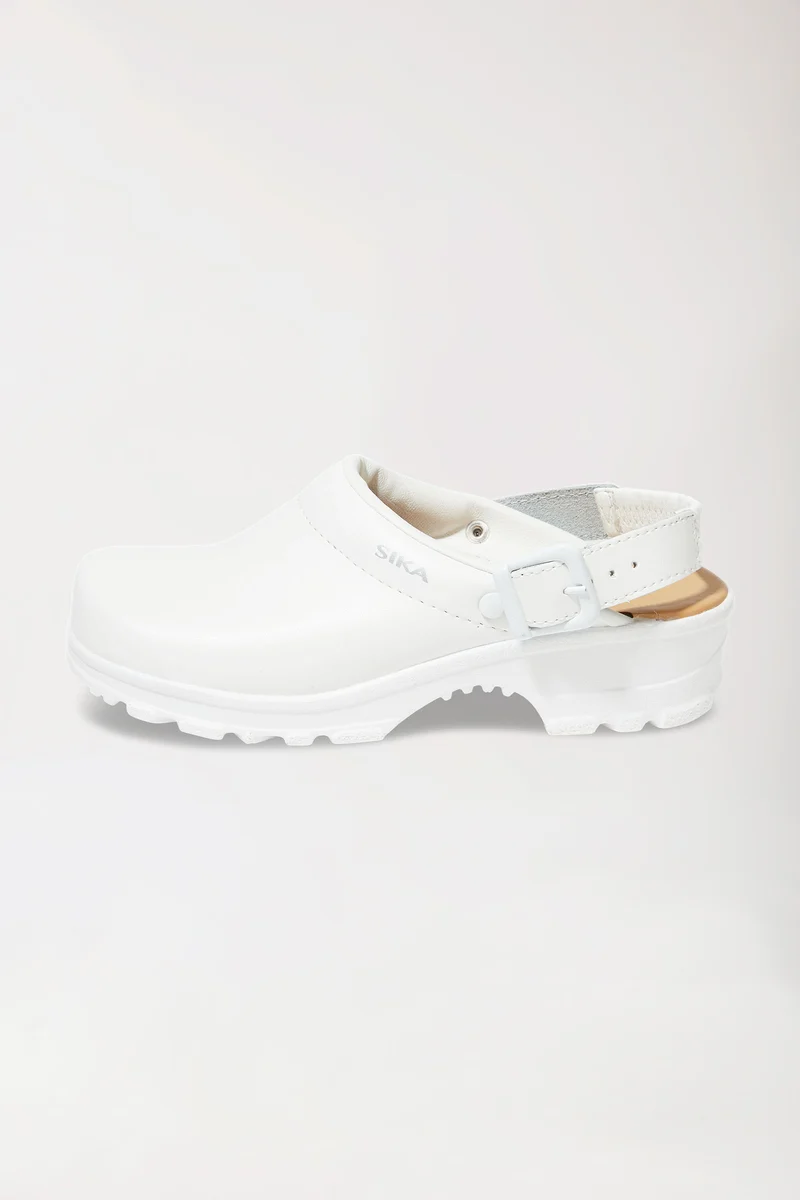 Berufs-Clog Weiß Permair Leder Unisex weiß