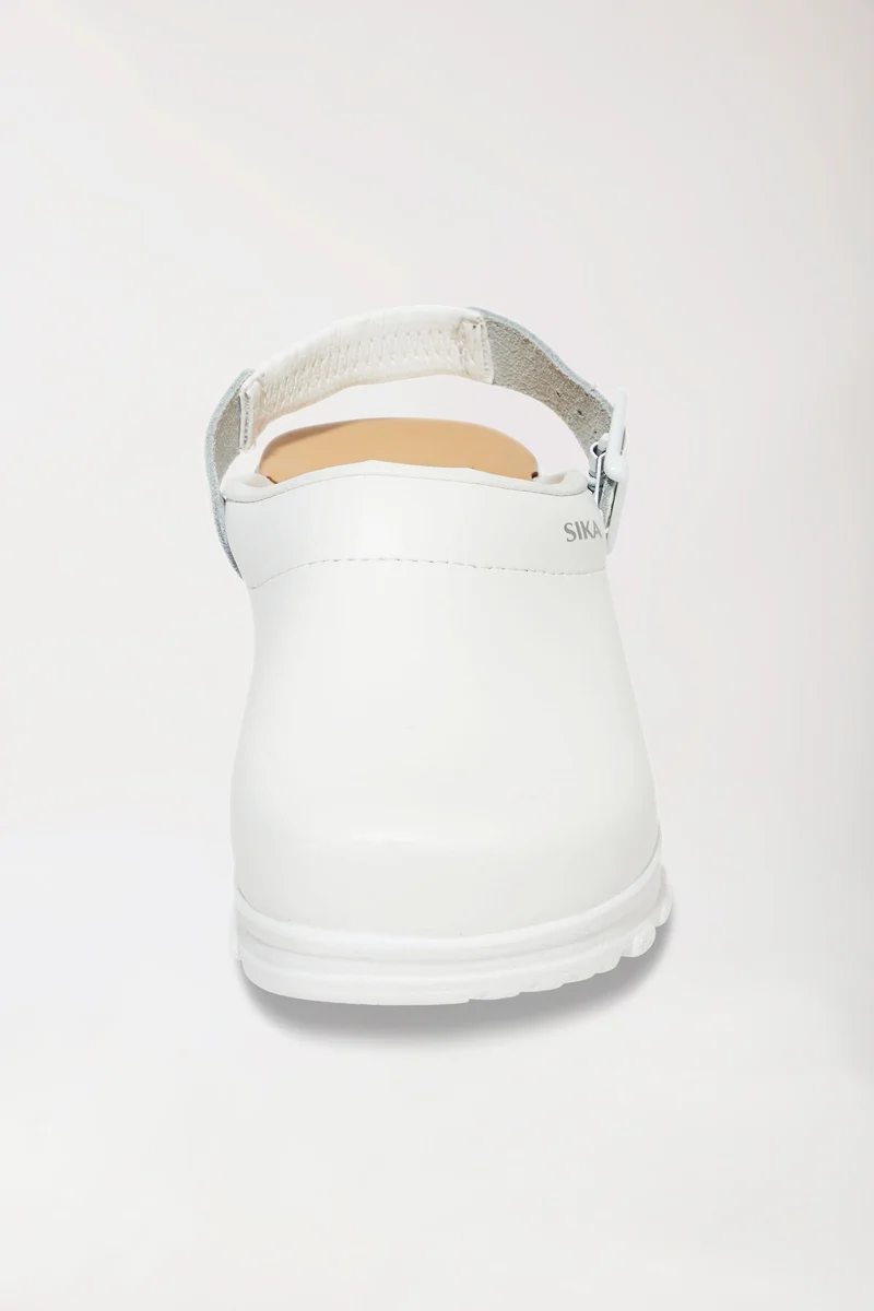 Berufs-Clog Weiß Permair Leder Unisex weiß