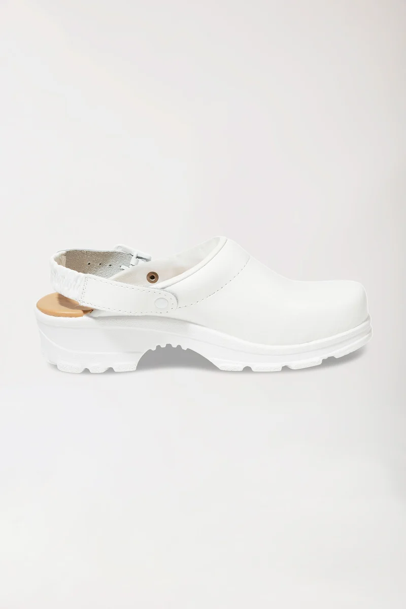 Berufs-Clog Weiß Permair Leder Unisex weiß