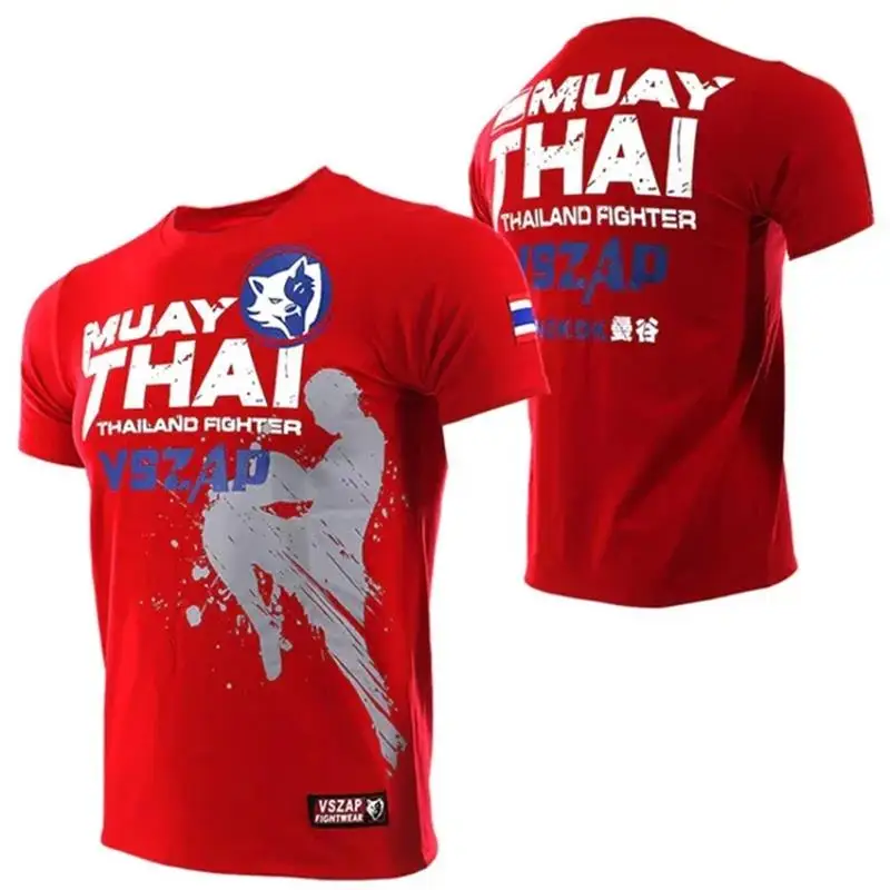 Herren Fashion Muay Thai Boxing T-Shirt Rundhals Unisex Fitness Streetwear