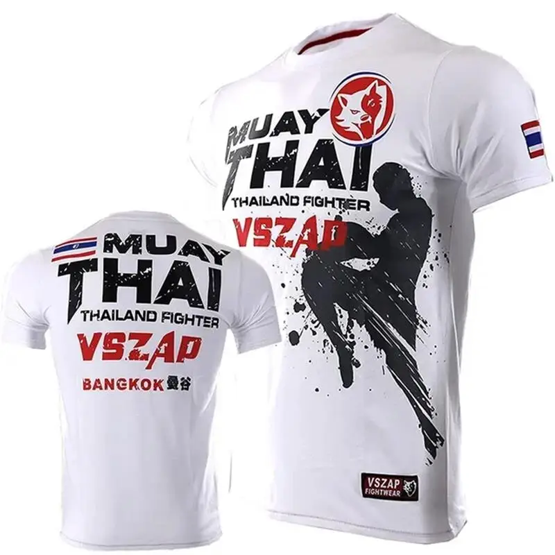 Herren Fashion Muay Thai Boxing T-Shirt Rundhals Unisex Fitness Streetwear