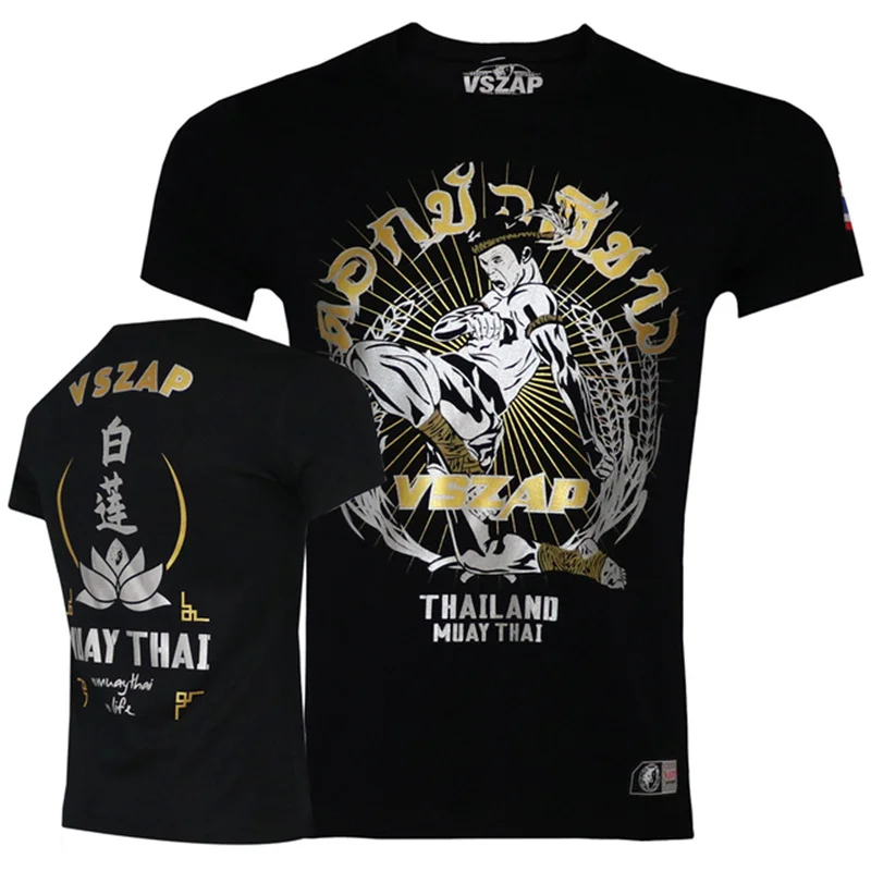 Herren Fashion Muay Thai Boxing T-Shirt Rundhals Unisex Sommer Streetwear