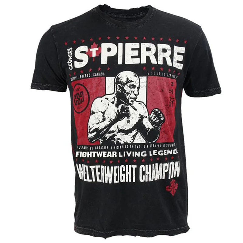 Herren Fashion Muay Thai Boxing T-Shirt Rundhals Unisex Sommer Streetwear