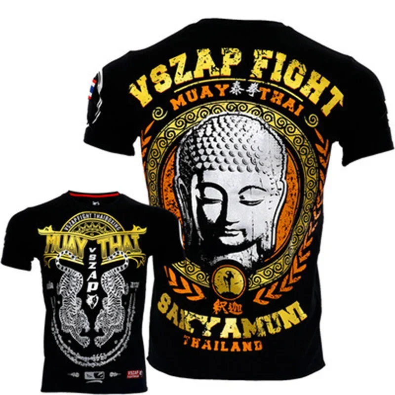 Herren Fashion Muay Thai Boxing T-Shirt Rundhals Unisex Sommer Streetwear
