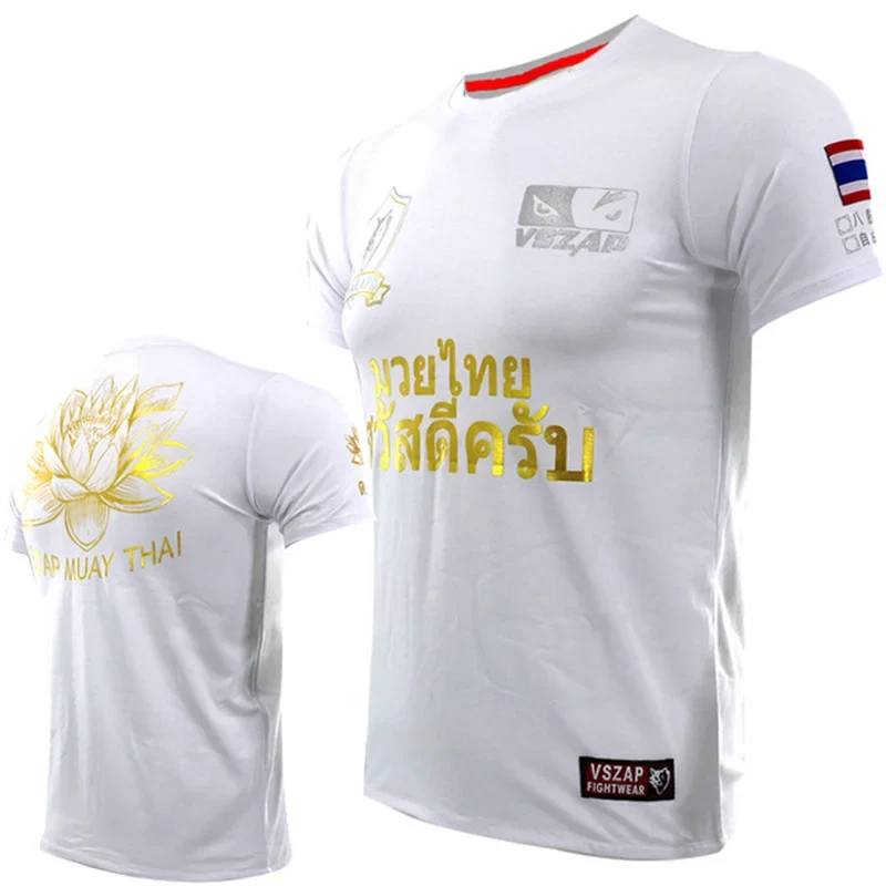 Herren Fashion Muay Thai Boxing T-Shirt Rundhals Unisex Sommer Streetwear