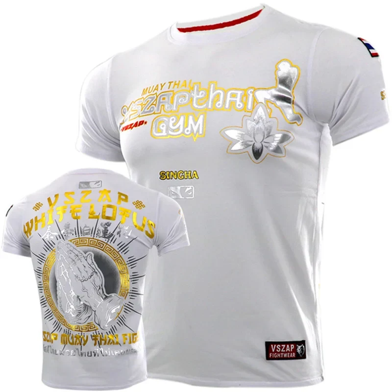 Herren Fashion Muay Thai Boxing T-Shirt Rundhals Unisex Sommer Streetwear