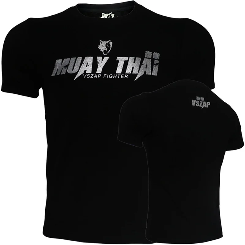 Herren Fashion Muay Thai Boxing T-Shirt Rundhals Unisex Sommer Streetwear