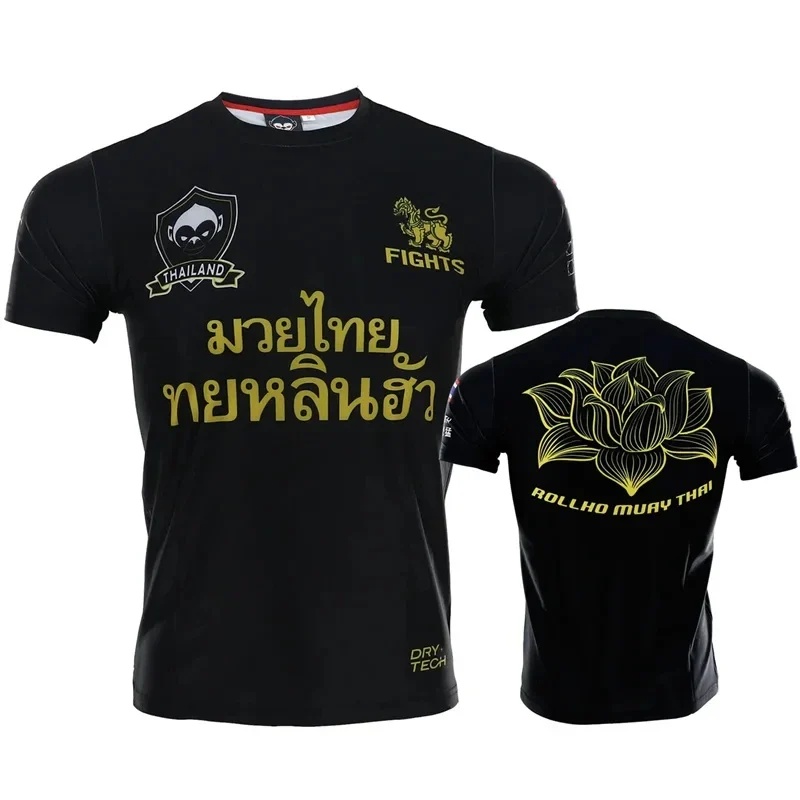 Herren Fashion Muay Thai Boxing T-Shirt Rundhals Unisex Sommer Streetwear