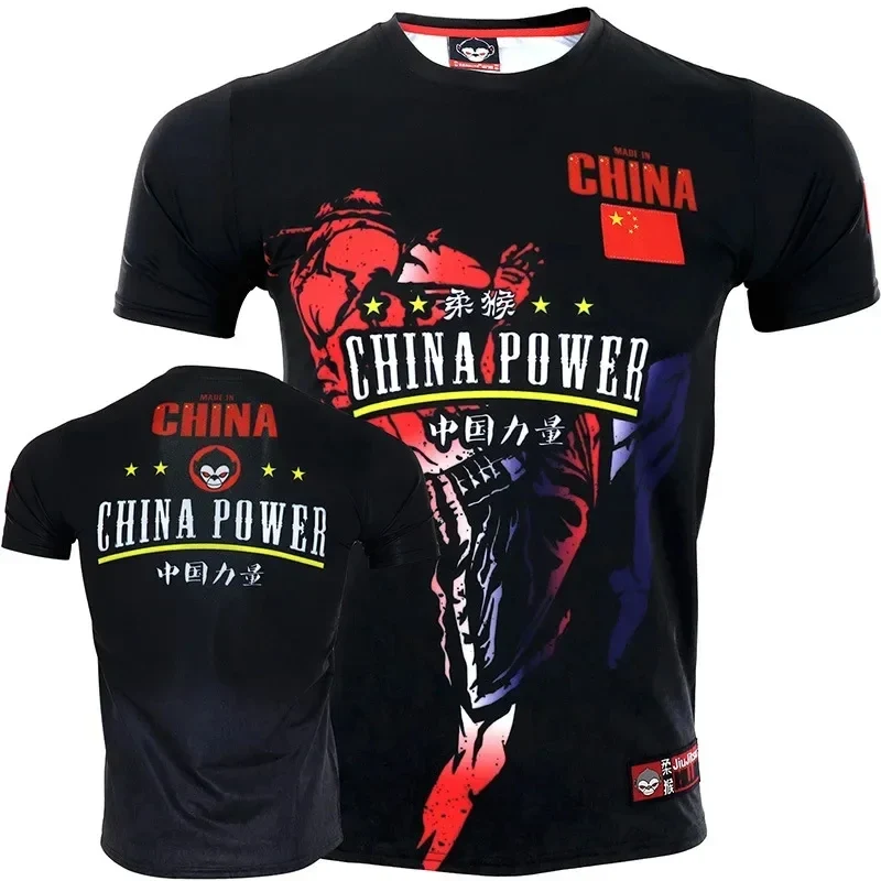 Herren Fashion Muay Thai Boxing T-Shirt Rundhals Unisex Sommer Streetwear
