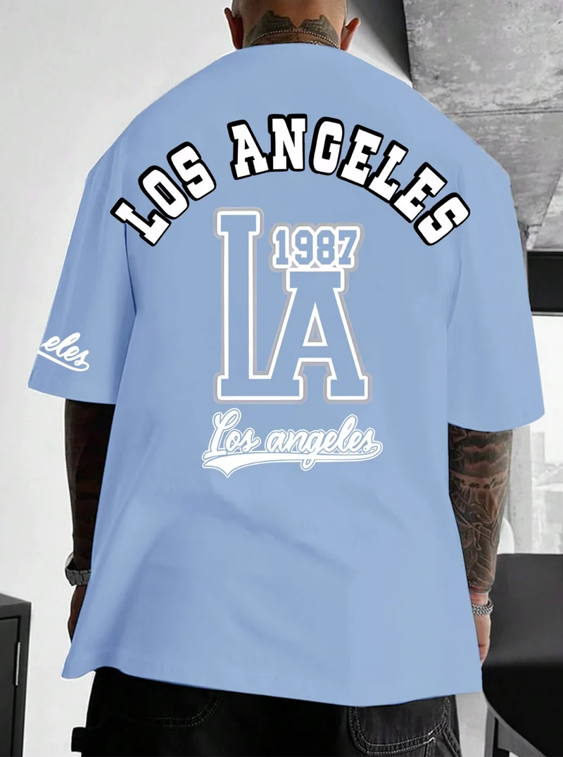 Herren T-Shirt Los Angeles Shirt Rundhals Streetwear Tank Top Hemd Polohemd