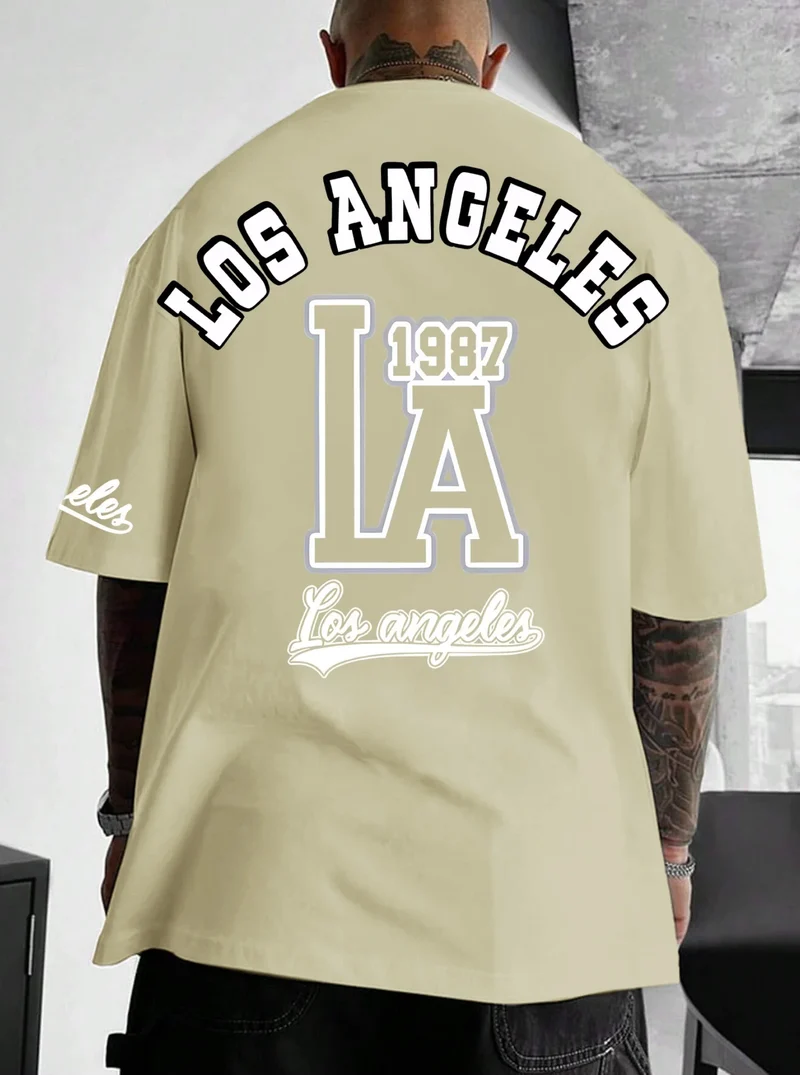 Herren T-Shirt Los Angeles Shirt Rundhals Streetwear Tank Top Hemd Polohemd
