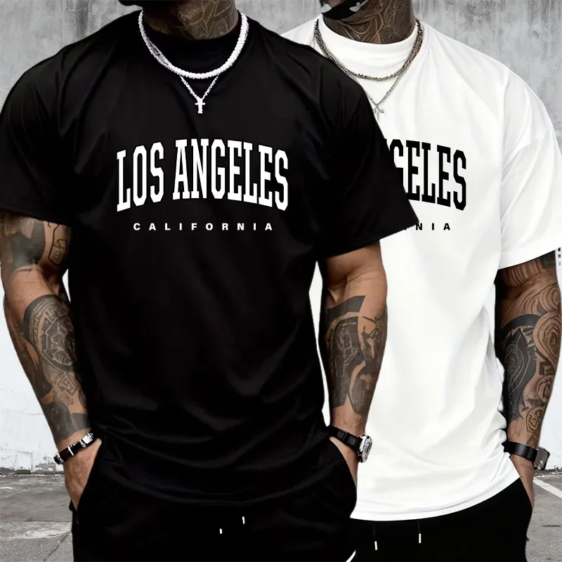 Herren T-Shirt Los Angeles Shirt Rundhals Streetwear Tank Top Hemd Polohemd