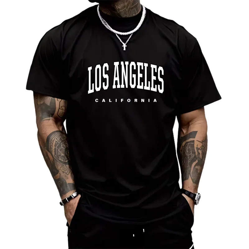 Herren T-Shirt Los Angeles Shirt Rundhals Streetwear Tank Top Hemd Polohemd