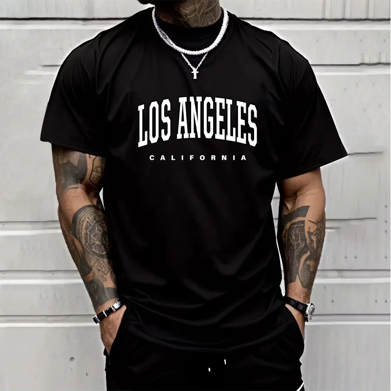 Herren T-Shirt Los Angeles Shirt Rundhals Streetwear Tank Top Hemd Polohemd
